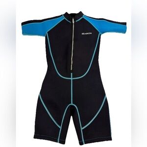 Seaskin Kids Wetsuit 2mm Boys/Girls Size 6 Front Zipper Shorty Wetsuit